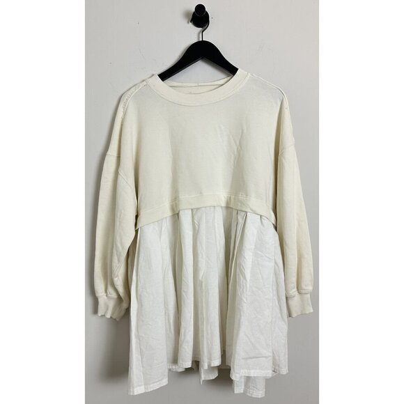 FREE PEOPLE Eleanor Sweatshirt Dress in Grey Combo Size X-Small - Picture 5 of 16